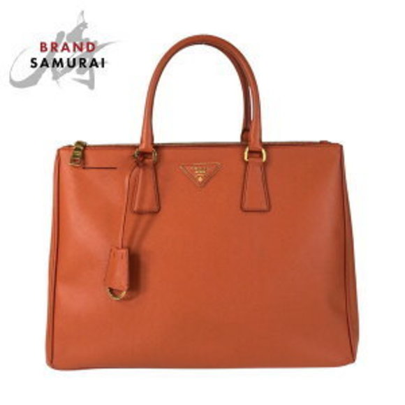 Prada Saffiano orange leather tote bag handbag - Picture 1 of 9